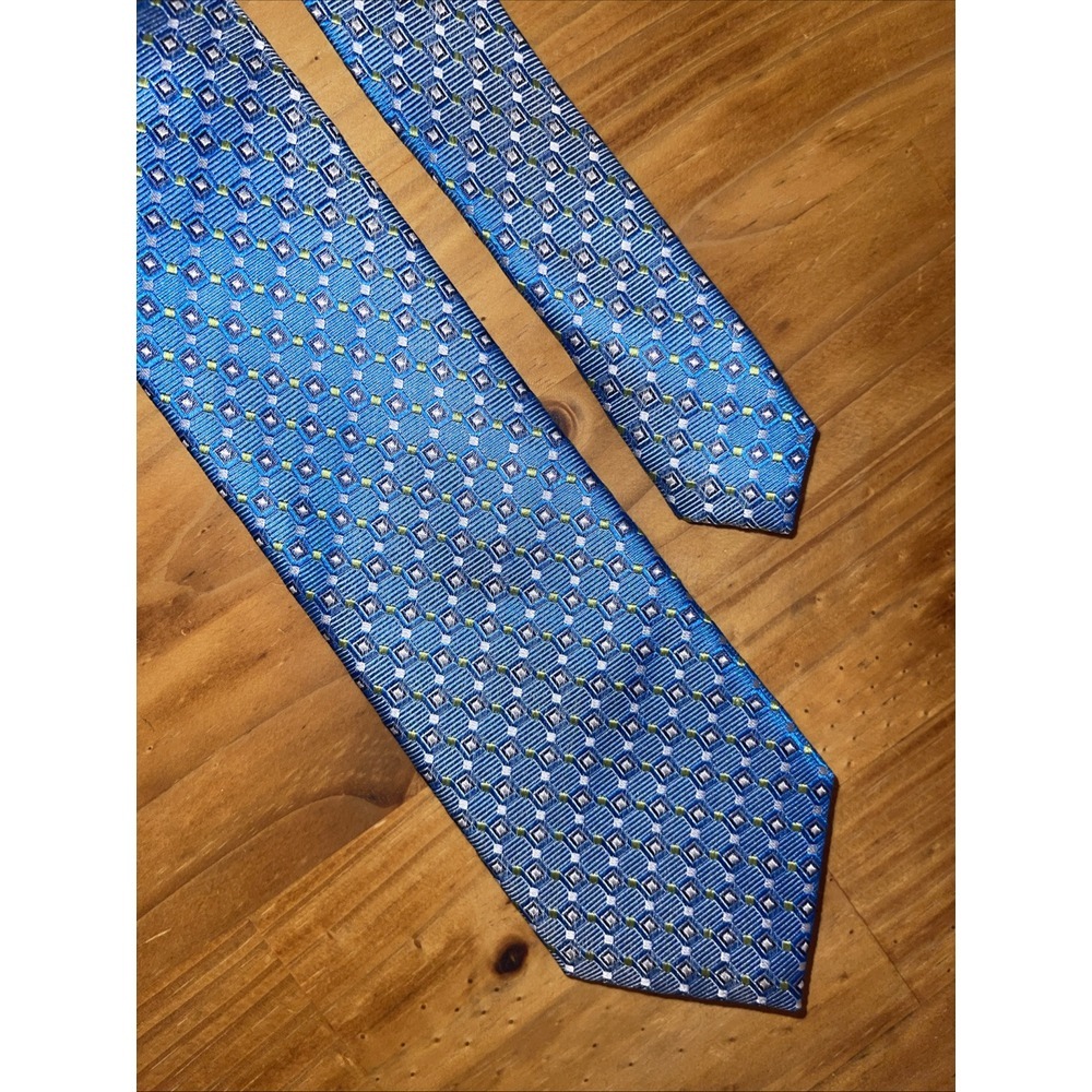 Rooster Repp Neck Tie Men Blue Geometric Colorful Business Wedding‎ Resort